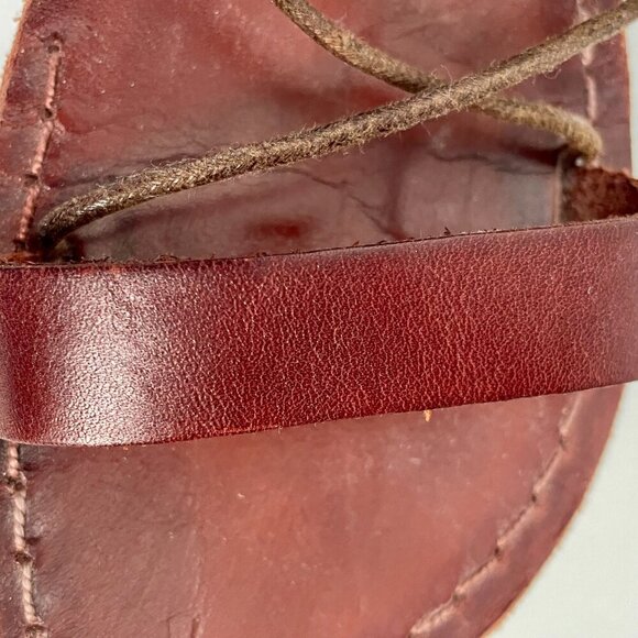 Eden Custom Handmade Brown Leather Lace-Up Gladiator Sandals Womens 37 / 6.5 US - Picture 8 of 14